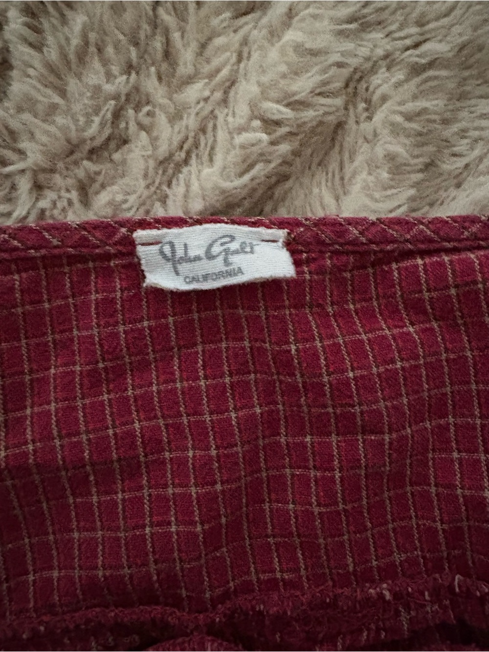 Brandy Melville Burgundy Pinstripe Cami & Shorts Sleep Set - Picture 2 of 2
